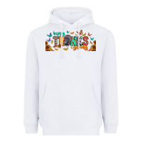 White Happy thanksgiving Heavyweight Hoodie - CowhideDigitalArt