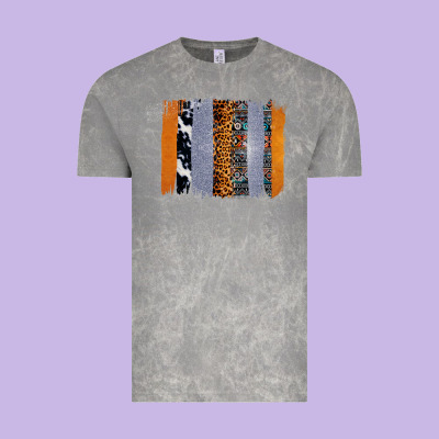 Western Cowhide Glitter Aztec Leopard Pattern Brushstroke Vintage Tee Designed By Bettercallsaul