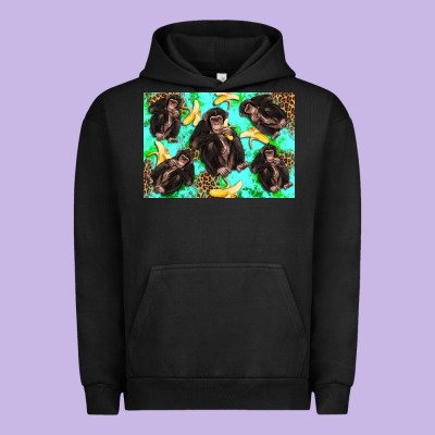 Monkey Bananas Kid's Bottle Urban Hoodie Designed By Artiststas