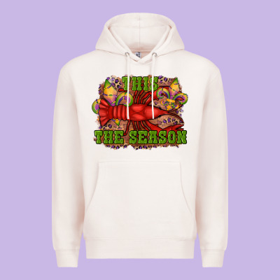 Mardi Gras This The Season Crawfish Fleur De Lis Premium Hoodie Designed By Ranaportraitstore
