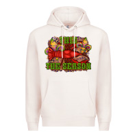 Pale Pink mardi gras this the season crawfish fleur de lis Premium Hoodie - RanaPortraitStore