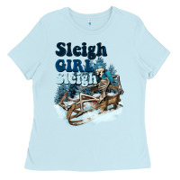Baby Blue sleigh girl sleigh skeleton Ladies Tee - NancyCooperArtShop