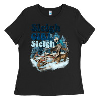 Black sleigh girl sleigh skeleton Ladies Tee - NancyCooperArtShop