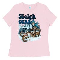 Bubblegum Pink sleigh girl sleigh skeleton Ladies Tee - NancyCooperArtShop