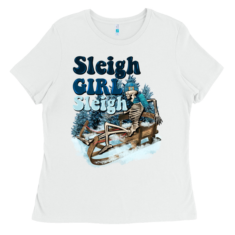 Sleigh Girl Sleigh Skeleton Ladies Tee by NancyCooperArtShop | Teevron