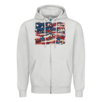 Dove Grey Leopard glitter American flag Zipper Hoodie - FaDigitalArtStudio