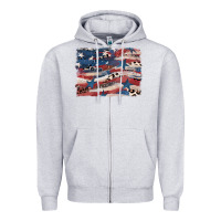 Heather Grey Leopard glitter American flag Zipper Hoodie - FaDigitalArtStudio