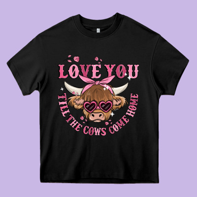 Love You Till The Cows Come Home Heavy Core Tee Designed By Maliassmallbusiness