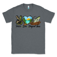 Charcoal Heather Camouflage Peace Love Striped Bass Classic Tee - LillyAllenDesigns