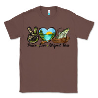 Chestnut Camouflage Peace Love Striped Bass Classic Tee - LillyAllenDesigns