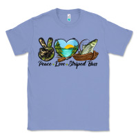 Colony Blue Camouflage Peace Love Striped Bass Classic Tee - LillyAllenDesigns