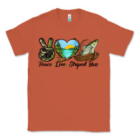 Copper Camouflage Peace Love Striped Bass Classic Tee - LillyAllenDesigns
