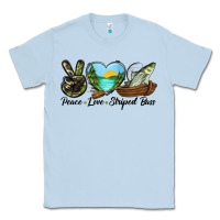 Dusty Blue Camouflage Peace Love Striped Bass Classic Tee - LillyAllenDesigns