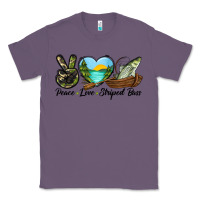 Lavender Camouflage Peace Love Striped Bass Classic Tee - LillyAllenDesigns