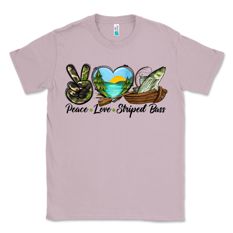 Camouflage Peace Love Striped Bass Classic Tee by LillyAllenDesigns | Teevron