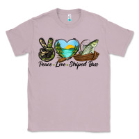 Lilac Camouflage Peace Love Striped Bass Classic Tee - LillyAllenDesigns