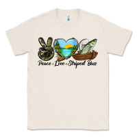 Natural Camouflage Peace Love Striped Bass Classic Tee - LillyAllenDesigns