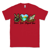 Red Camouflage Peace Love Striped Bass Classic Tee - LillyAllenDesigns