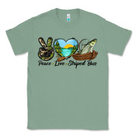 Sage Camouflage Peace Love Striped Bass Classic Tee - LillyAllenDesigns