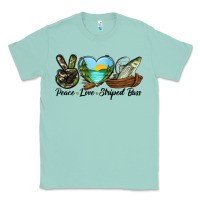 Seafoam Camouflage Peace Love Striped Bass Classic Tee - LillyAllenDesigns