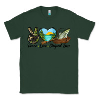 Sports Green Camouflage Peace Love Striped Bass Classic Tee - LillyAllenDesigns
