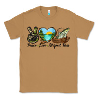 Toasted Coconut Camouflage Peace Love Striped Bass Classic Tee - LillyAllenDesigns