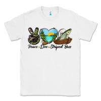 White Camouflage Peace Love Striped Bass Classic Tee - LillyAllenDesigns