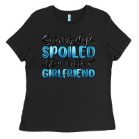 Black somebodys spoiled blue collar girlfriend Ladies Tee - MaliasSmallBusiness