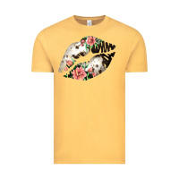 Vintage Mustard Cowhide And Flowers Lips Vintage Tee - Bettercallsaul