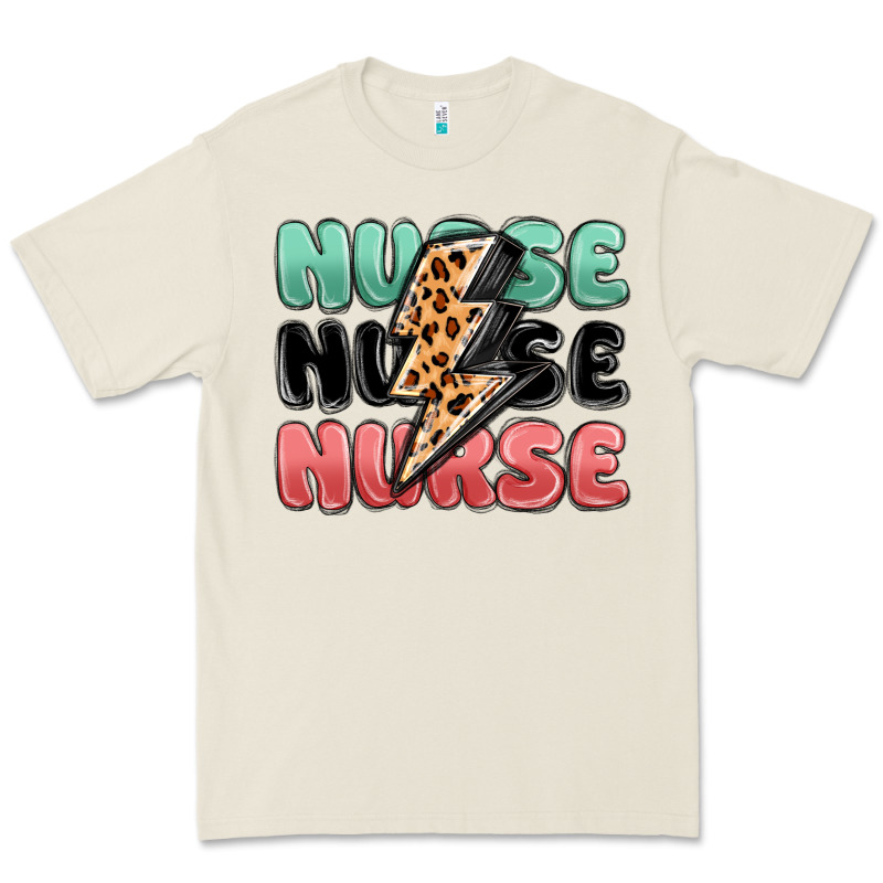 Nurse Leopard Lightning Bolt Premium Tee by MaliasSmallBusiness | Teevron