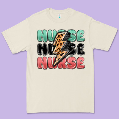 Nurse Leopard Lightning Bolt Premium Tee Designed By Maliassmallbusiness