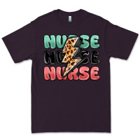 Plum nurse leopard lightning bolt Premium Tee - MaliasSmallBusiness