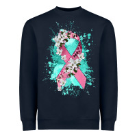 Navy cancer ribbon Heavyweight Sweatshirt - CowGirlArtShop