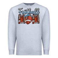 Heather Grey Football Mom Premium Sweatshirt - CowhideDigitalArt