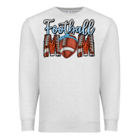 Oatmeal Heather Football Mom Premium Sweatshirt - CowhideDigitalArt