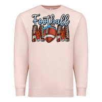 Pale Pink Football Mom Premium Sweatshirt - CowhideDigitalArt