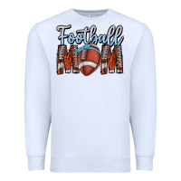 White Football Mom Premium Sweatshirt - CowhideDigitalArt