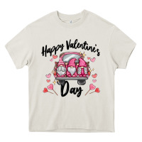 Cream happy valentine's day gnome truck Heavy Core Tee - MaliasSmallBusiness