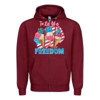 Burgundy taste like freedom 4th of july Zipper Hoodie - FaDigitalArtStudio