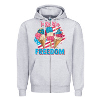 Heather Grey taste like freedom 4th of july Zipper Hoodie - FaDigitalArtStudio