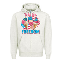 Oatmeal Heather taste like freedom 4th of july Zipper Hoodie - FaDigitalArtStudio