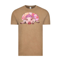Vintage Coffee balerina baby pig with tutu Vintage Tee - RanaPortraitStore
