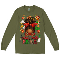 Army Green santa's favorite para afro messy bun Long Sleeve Tee - texasbilliewilder