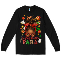 Black santa's favorite para afro messy bun Long Sleeve Tee - texasbilliewilder
