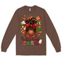 Chestnut santa's favorite para afro messy bun Long Sleeve Tee - texasbilliewilder