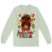 Matcha santa's favorite para afro messy bun Long Sleeve Tee - texasbilliewilder