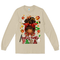 Mushroom santa's favorite para afro messy bun Long Sleeve Tee - texasbilliewilder
