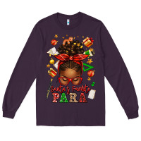Plum santa's favorite para afro messy bun Long Sleeve Tee - texasbilliewilder