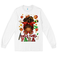 White santa's favorite para afro messy bun Long Sleeve Tee - texasbilliewilder