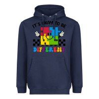Navy It's Okay To Be Different Heavyweight Hoodie - CowhideDigitalArt